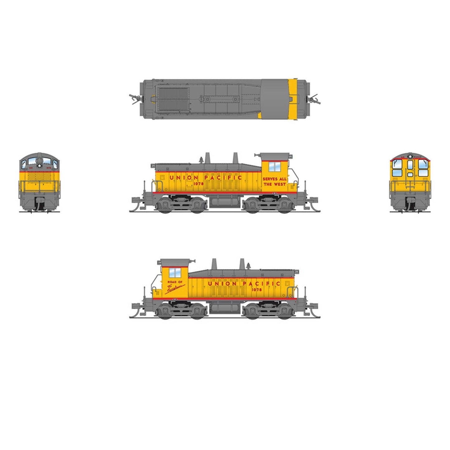 EMD NW2 Switcher UP 1090 with Paragon4 Sound for Model Railroads (BLI9315)