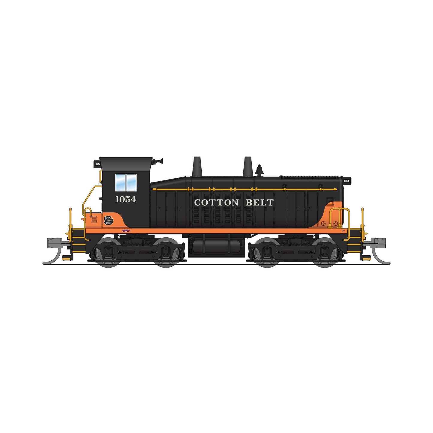 EMD SW7 Switcher Cotton Belt 1054 Black & Orange with Paragon4 Sound for N Scale Trains (BLI9348)