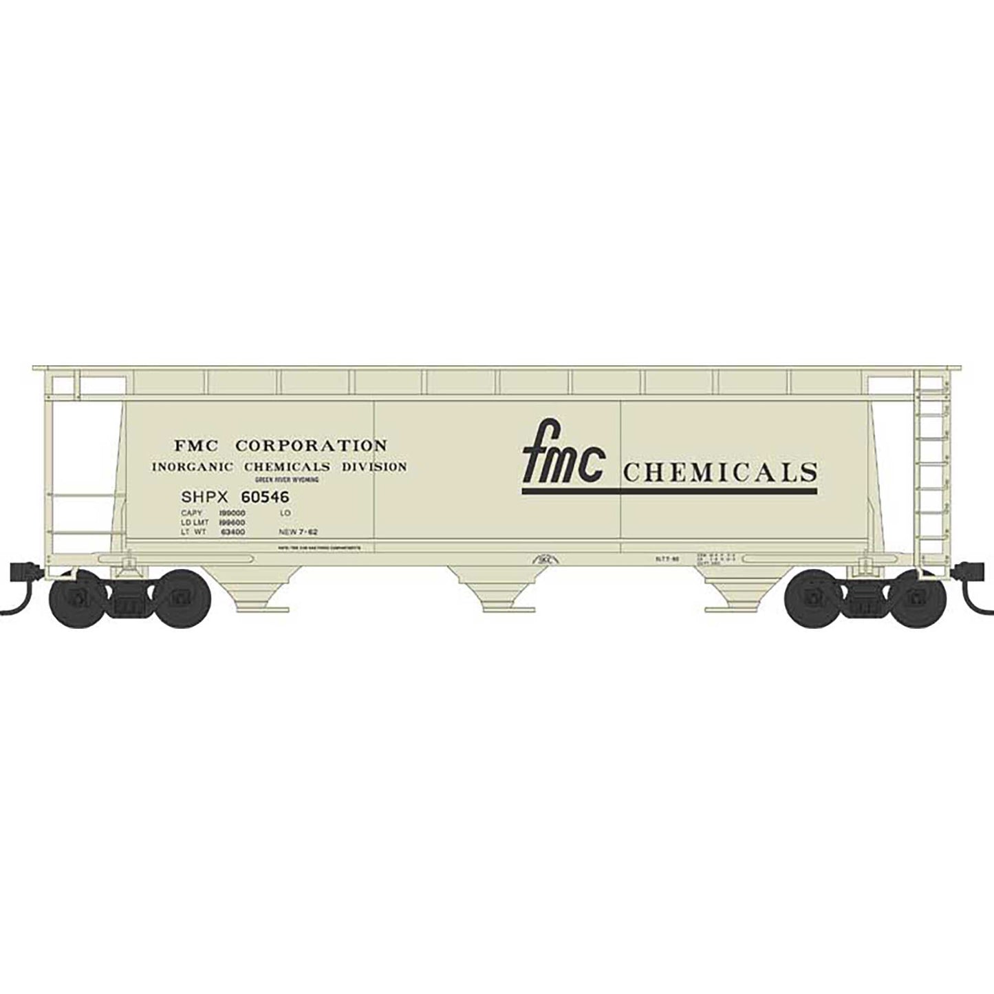 N Scale Cylindrical Hopper FMC Chemicals #60551 (BOW38142)