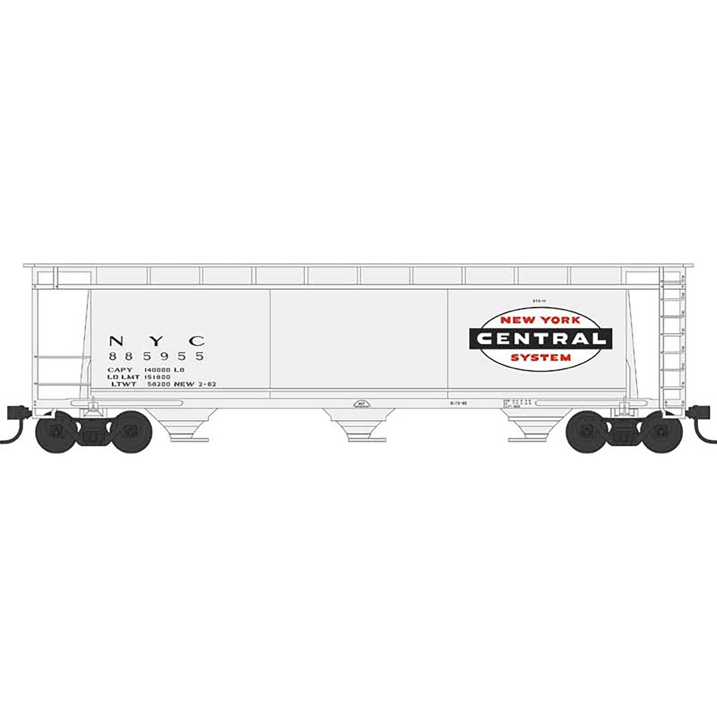 N Scale Cylindrical Hopper New York Central 885982 Model (BOW38151)