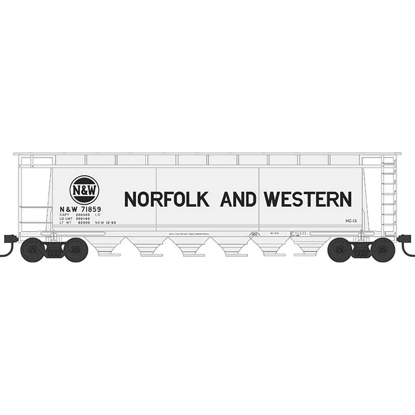 N Scale Cylindrical Hopper Norfolk & Western 71884 (BOW38154)