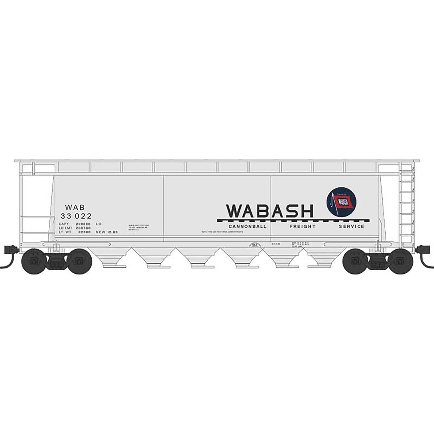 N Scale Cylindrical Hopper Wabash #33050 (BOW38169)