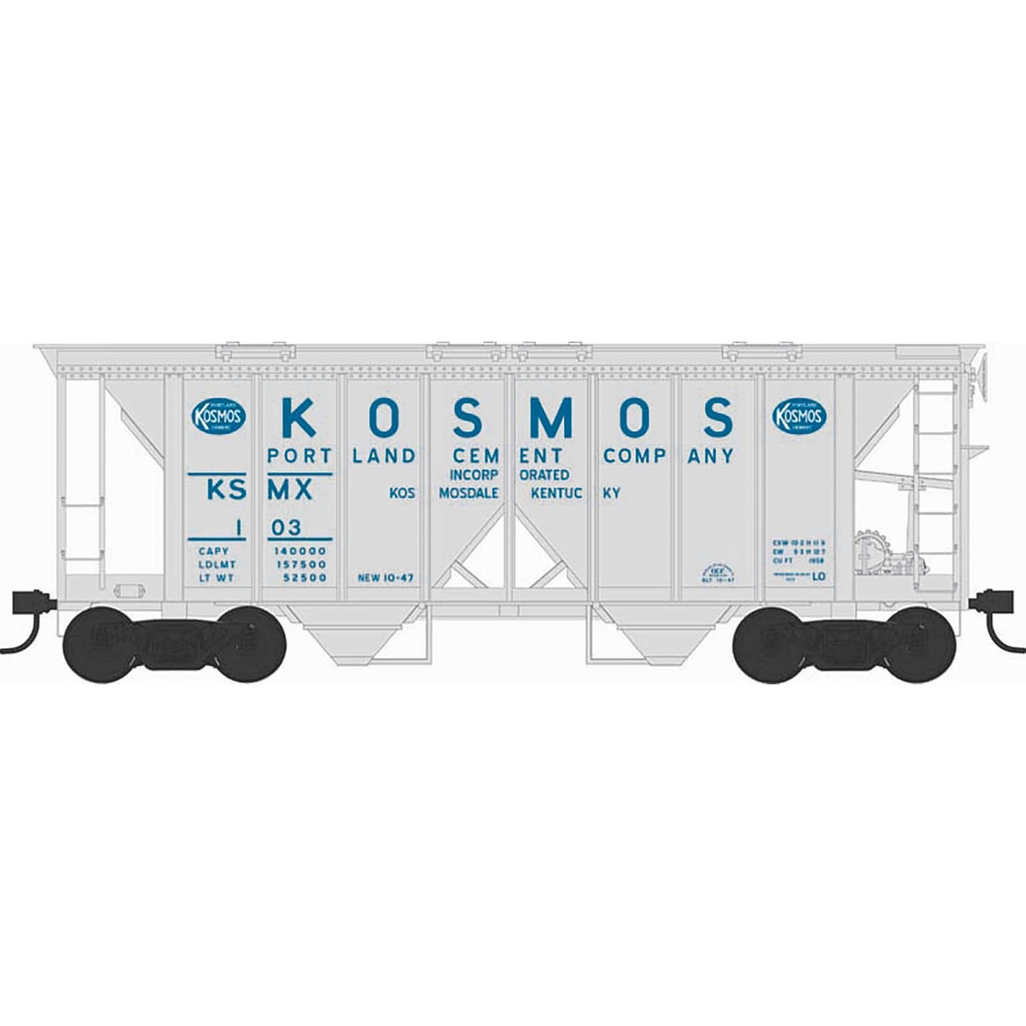 HO H34 Covered Hopper Kosmos Cement #108 (BOW43273)
