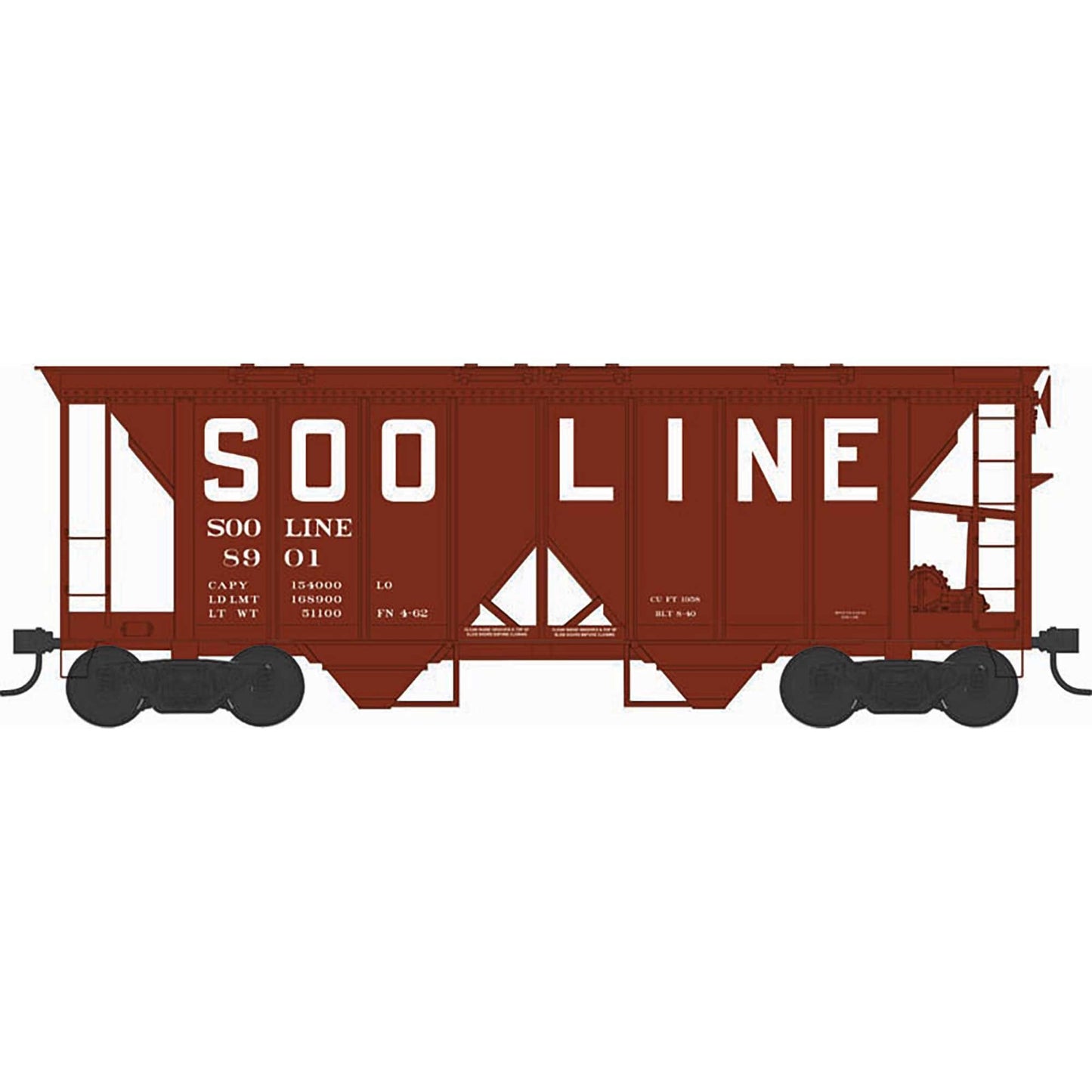 HO H34 Covered Hopper Soo Line #8951 Ready to Run (BOW43285)