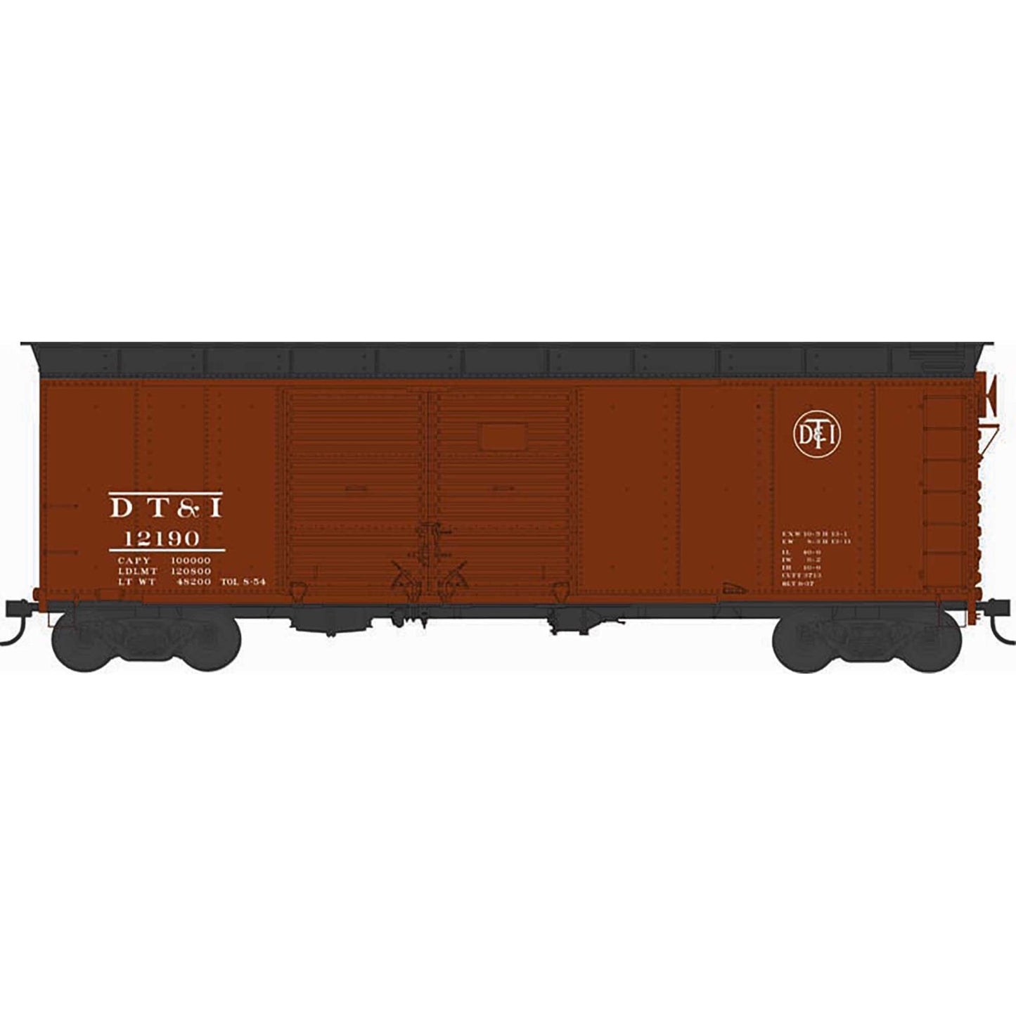 HO X31 4-Door Round Flush Roof Boxcar DT&I #12190 (BOW43307)