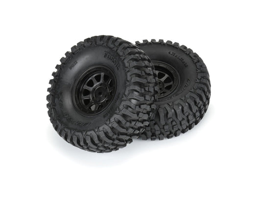 1/10 Fossil 1.9 Crawler Tires Mounted on Kodiak Black Wheels (DTX407710)
