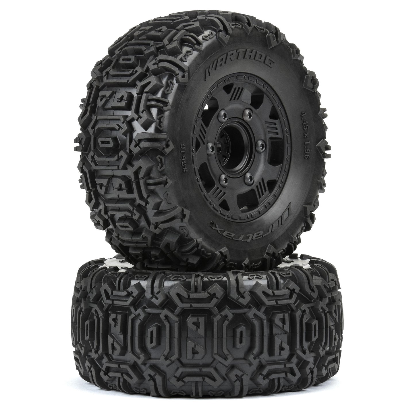 Warthog SC 2.2/3.0 Off-Road Premounted Tires with 6x30 Removable 12mm Hex Black Ripper Wheels for Slash 2WD Rear/Slash 4x4 Front or Rear (2) (DTX564610)