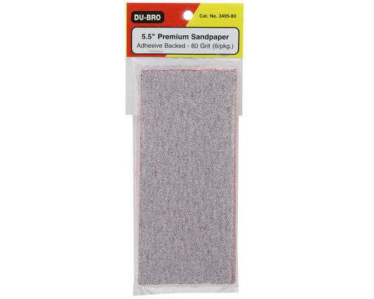 5.5 Inch Premium Sandpaper 80 Grit Pack of 6 Sheets (DUB340580)