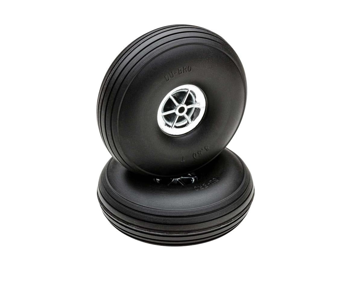 Treaded Chrome Wheels 3-1/2 inch Diameter (2 Pack) (DUB350TC)