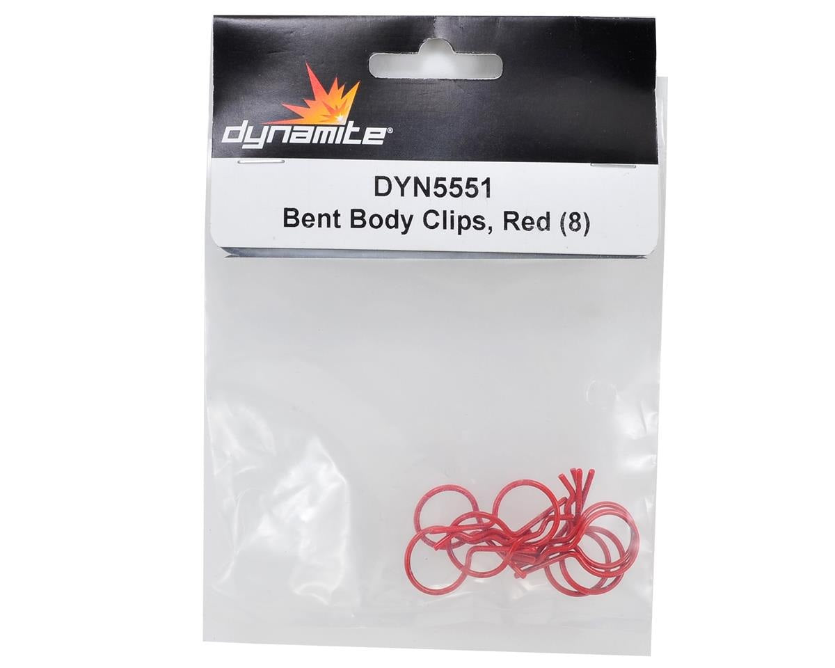 Bent Body Clips Red - Pack of 8 (DYN5551)
