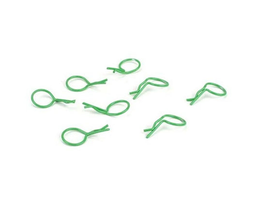 Bent Body Clips Green (8) (DYN5554)