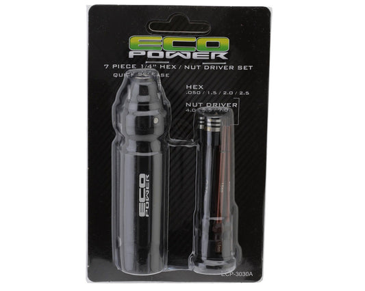 EcoPower 8 Piece 1/4" Hex & Nut Driver Set (.050", 1.5, 2.0, 2.5mm Hex & 4.0, 5.5, 7mm Nut Driver)