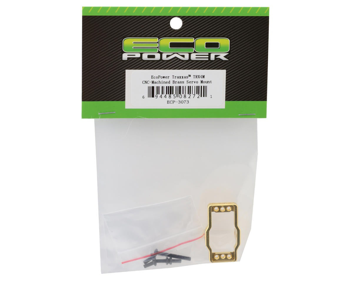 EcoPower CNC-Machined Brass Servo Mount for TraxxasÃ¢â€žÂ¢ TRX-4M (Gold) (8g)