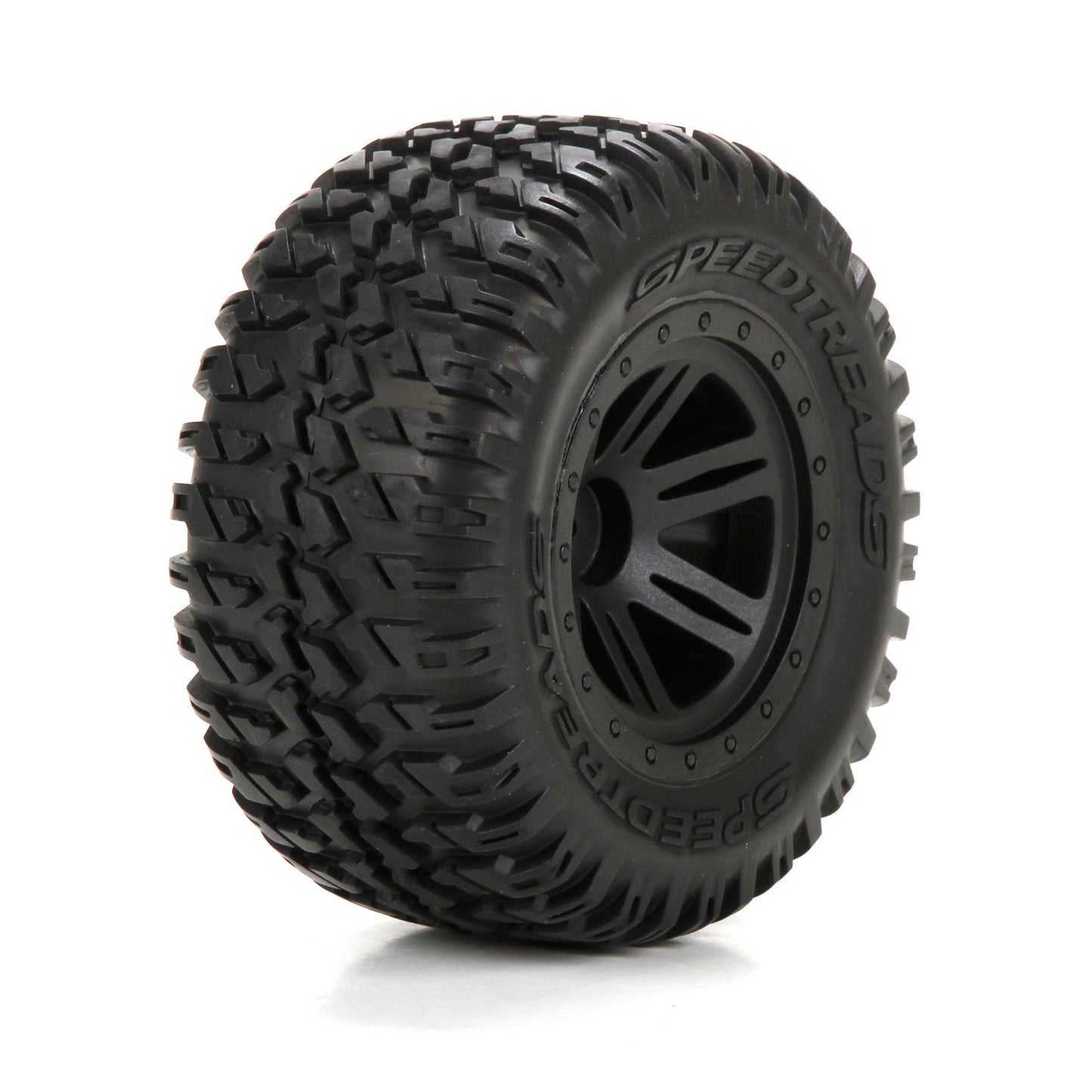 Front/Rear Tire Premounted on Black Wheel for 1/10 AMP MT/DB (ECX43012)