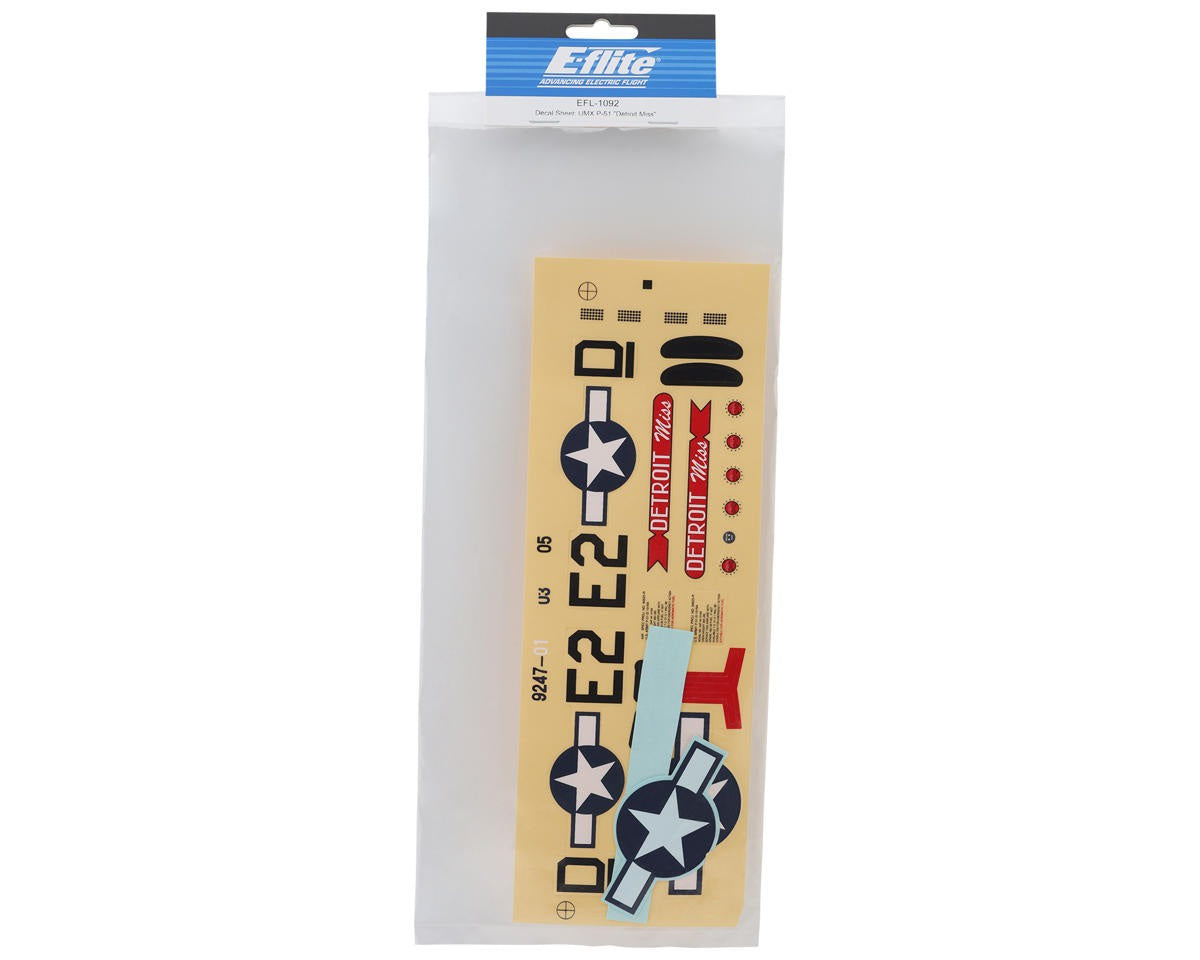 UMX P-51 Detroit Miss Decal Sheet (EFL-1092)