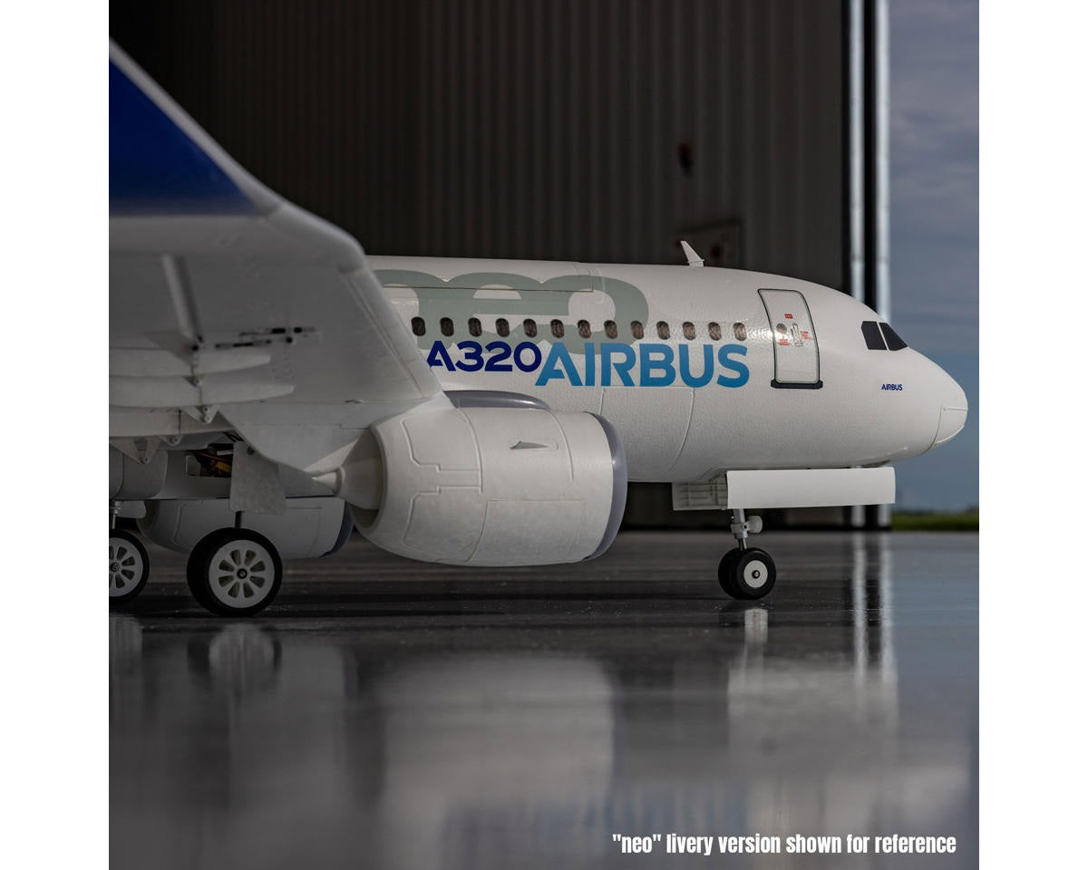 Airbus A320neo 1.5m Airliner Twin 64mm EDF BNF Basic with AS3X+ and SAFE Select (White)