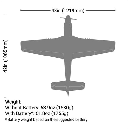 P-51D Mustang 1.2M BNF Basic (EFL89500)