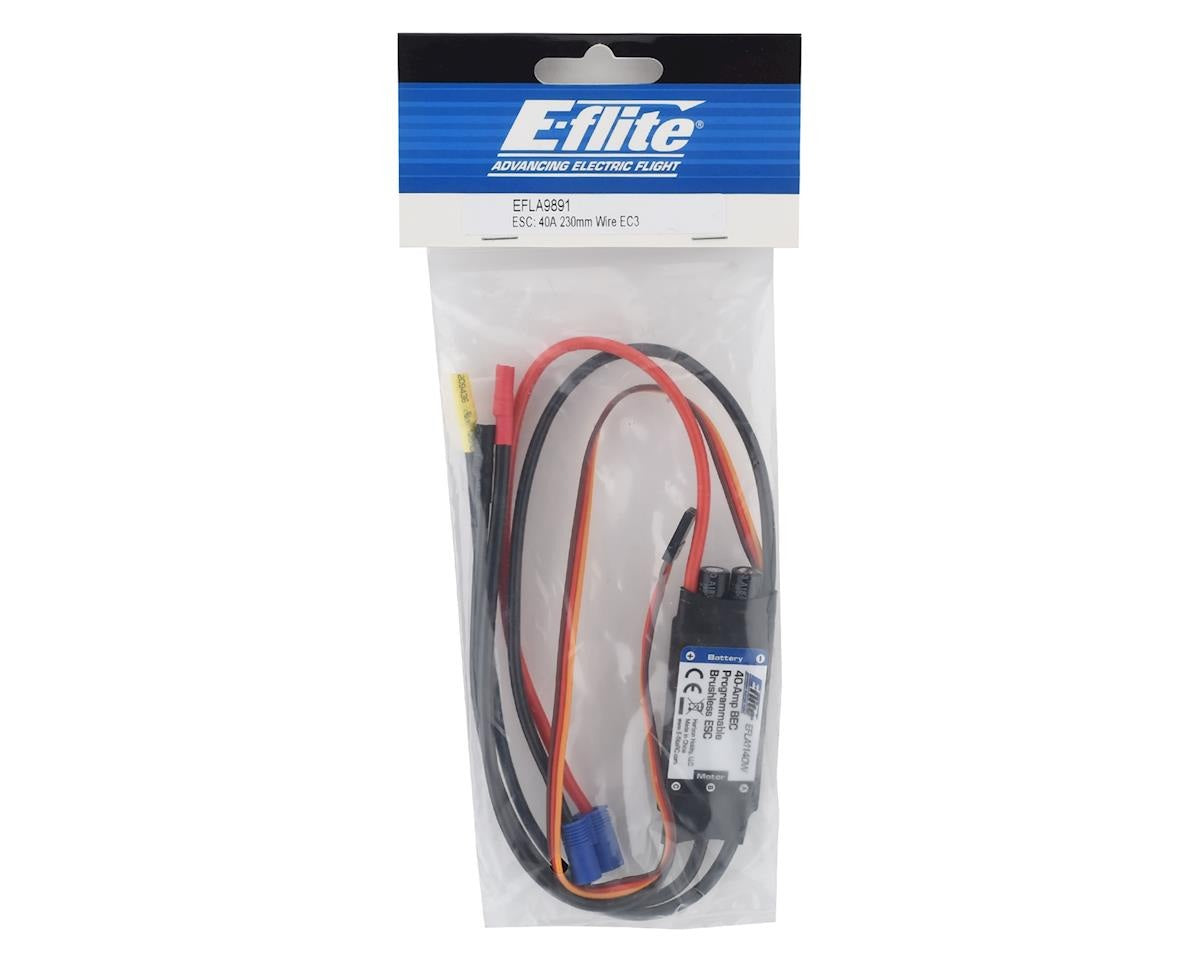 40-Amp BEC Programmable Brushless ESC with EC3 Connectors (EFLA9891)