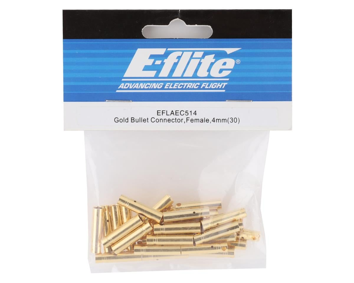 Gold Bullet Female Connector 4mm (30 Pack) (EFLAEC514)