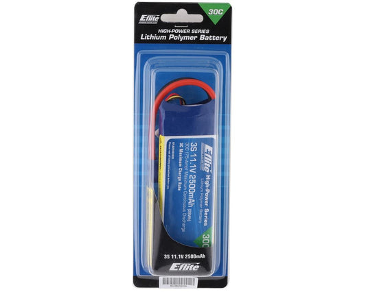 11.1V 2500mAh 3S 30C LiPo Battery with EC3 Connector (EFLB25003S30)