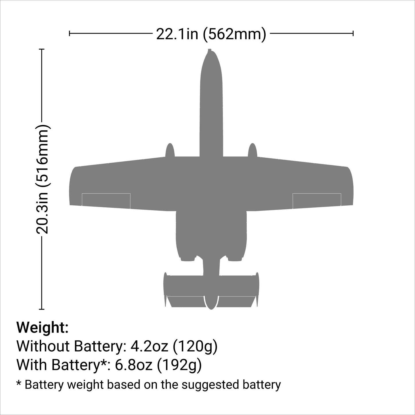 UMX A-10 Thunderbolt II 30mm EDF BNF Basic (EFLU6550)