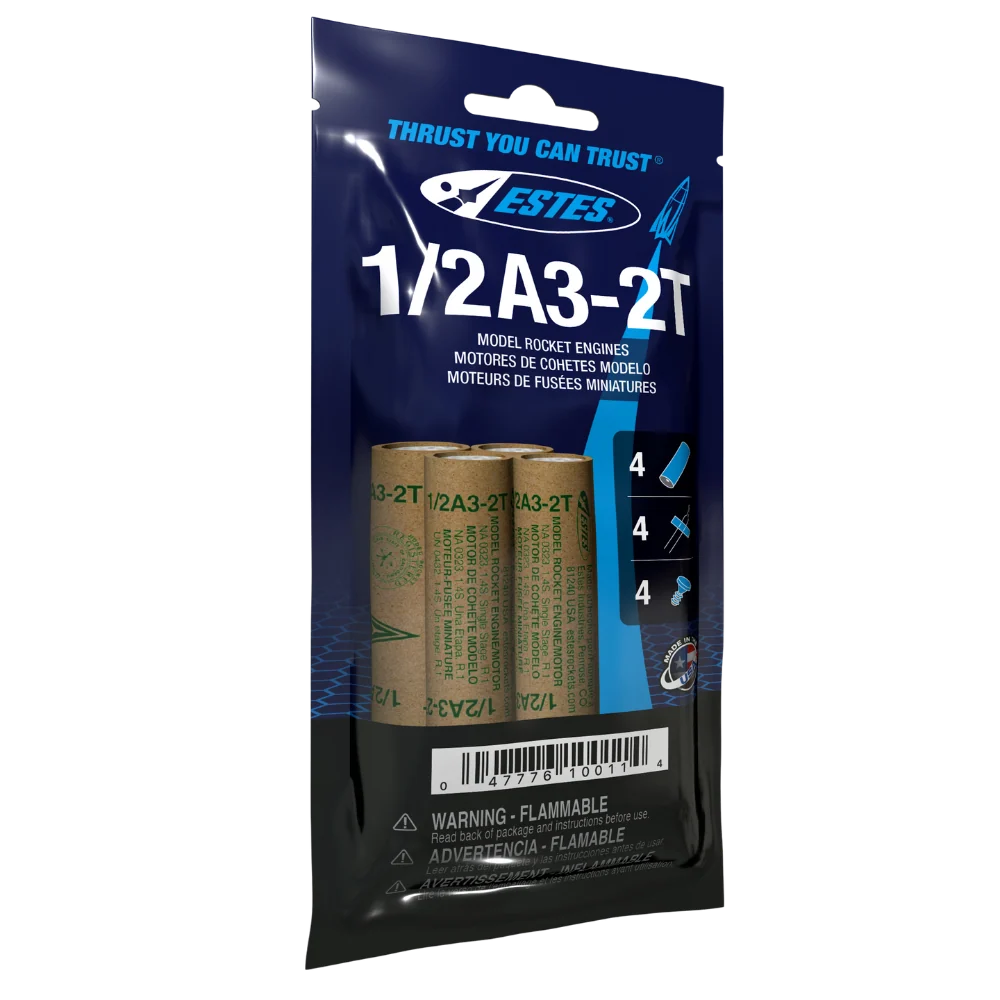 1/2A3-2T 13mm Engines for Model Rockets (4) (EST10011)