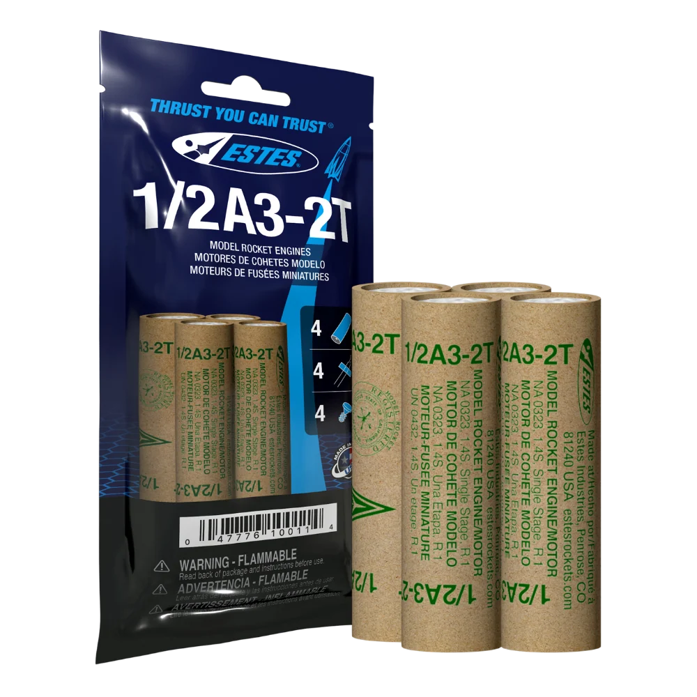 1/2A3-2T 13mm Engines for Model Rockets (4) (EST10011)