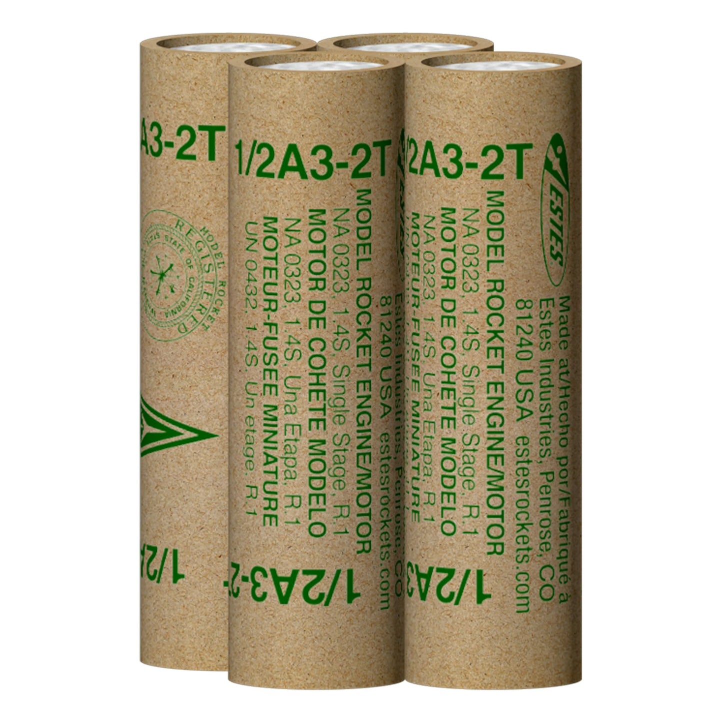 1/2A3-2T 13mm Engines for Model Rockets (4) (EST10011)