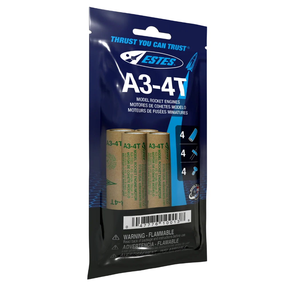 A3-4T 13mm Engines for Model Rockets (4) (EST10013)
