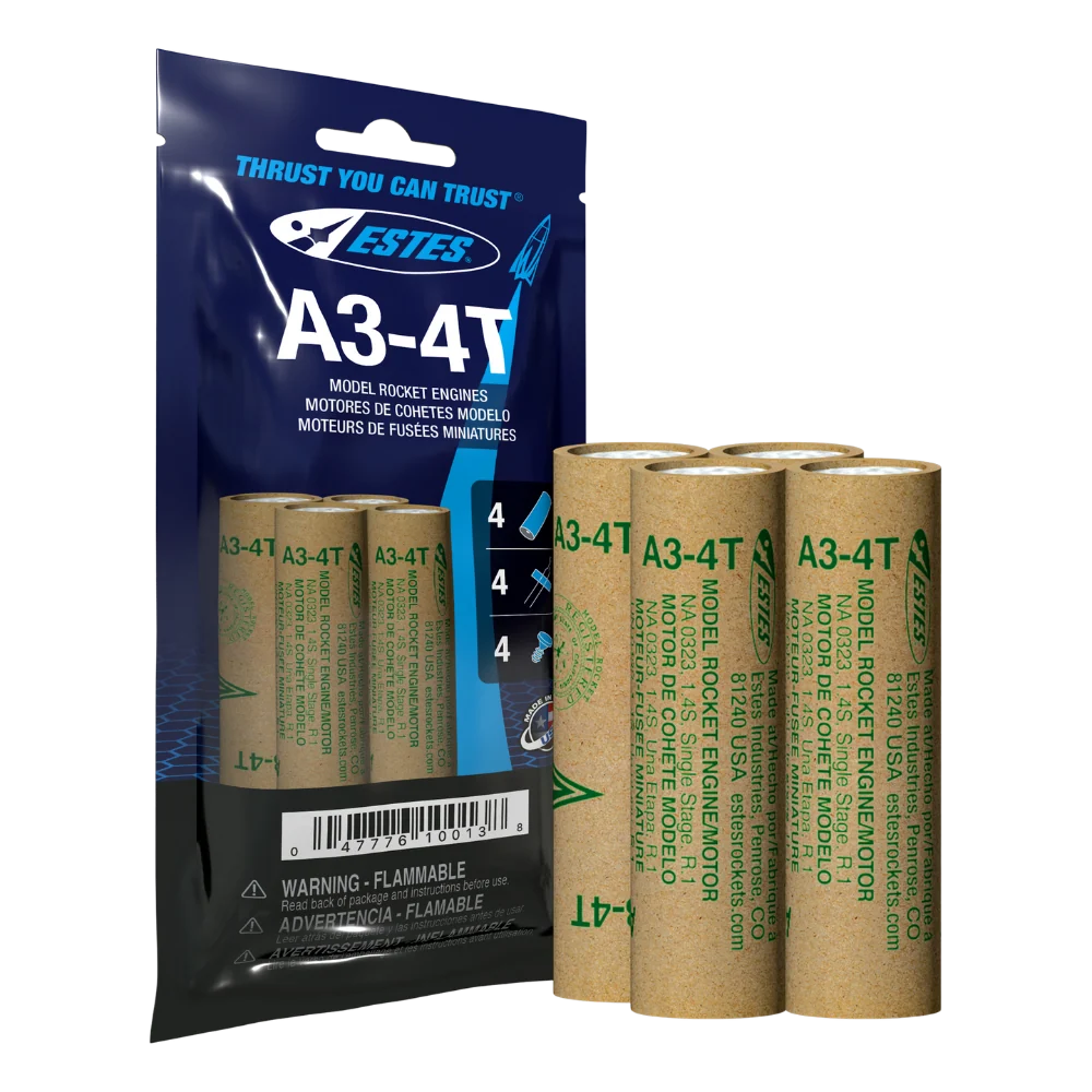 A3-4T 13mm Engines for Model Rockets (4) (EST10013)