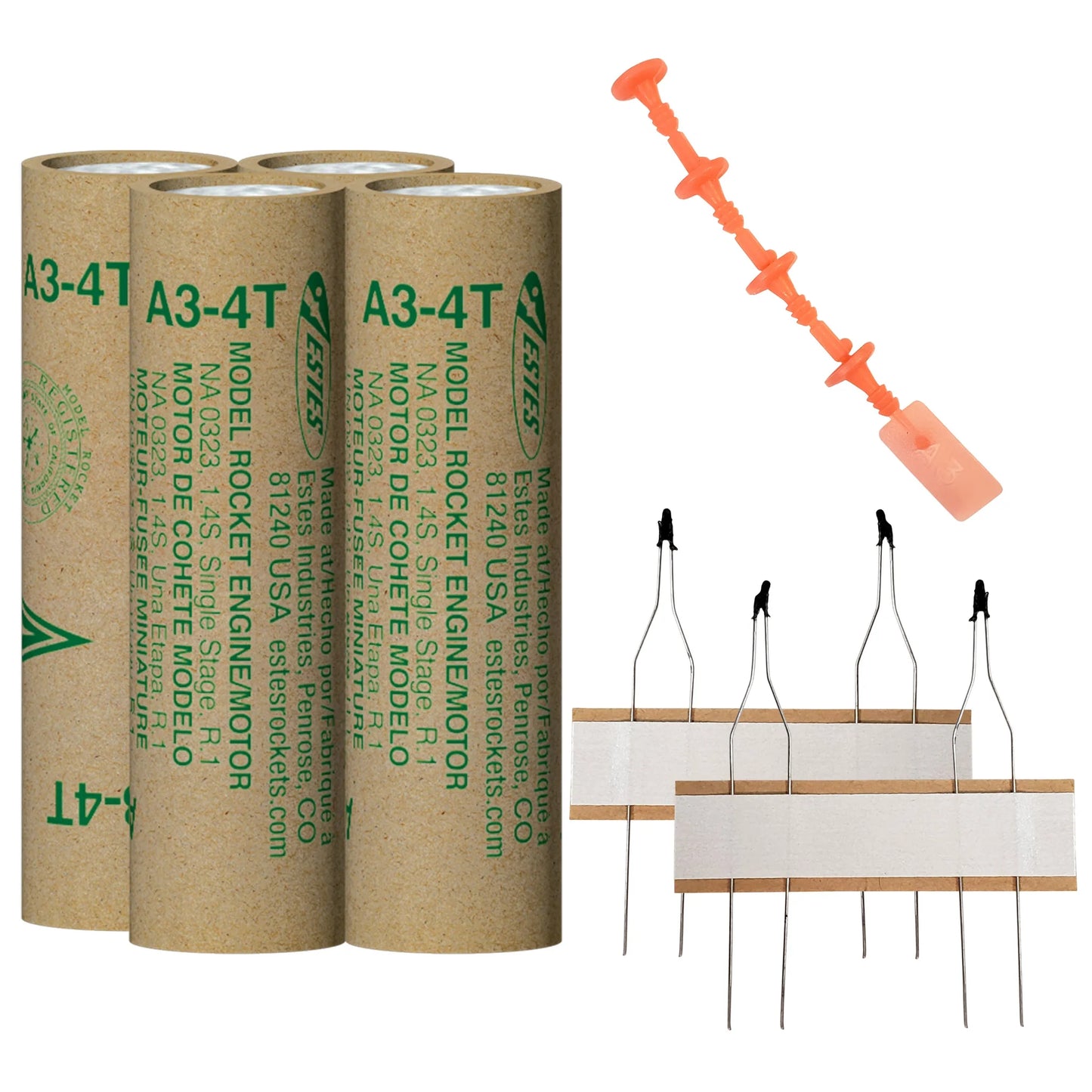 A3-4T 13mm Engines for Model Rockets (4) (EST10013)