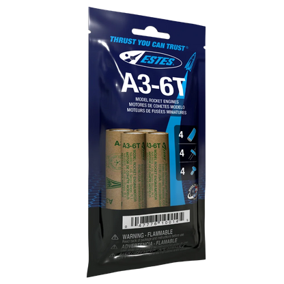 A3-6T 13mm Engines for Model Rockets (4) (EST10014)