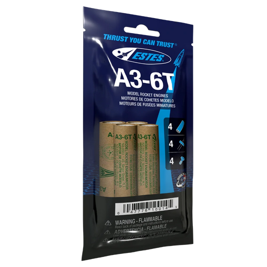 A3-6T 13mm Engines for Model Rockets (4) (EST10014)