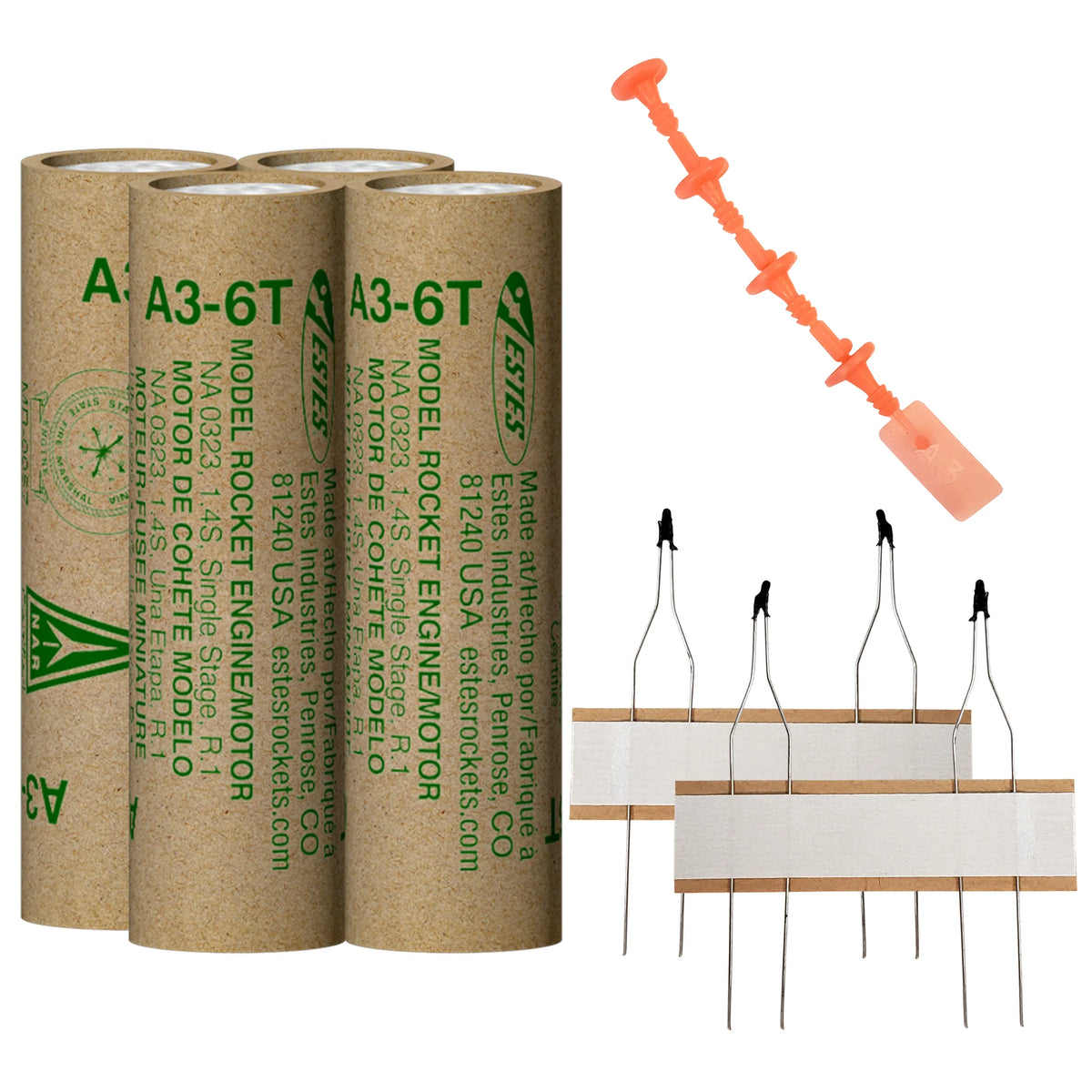 A3-6T 13mm Engines for Model Rockets (4) (EST10014)