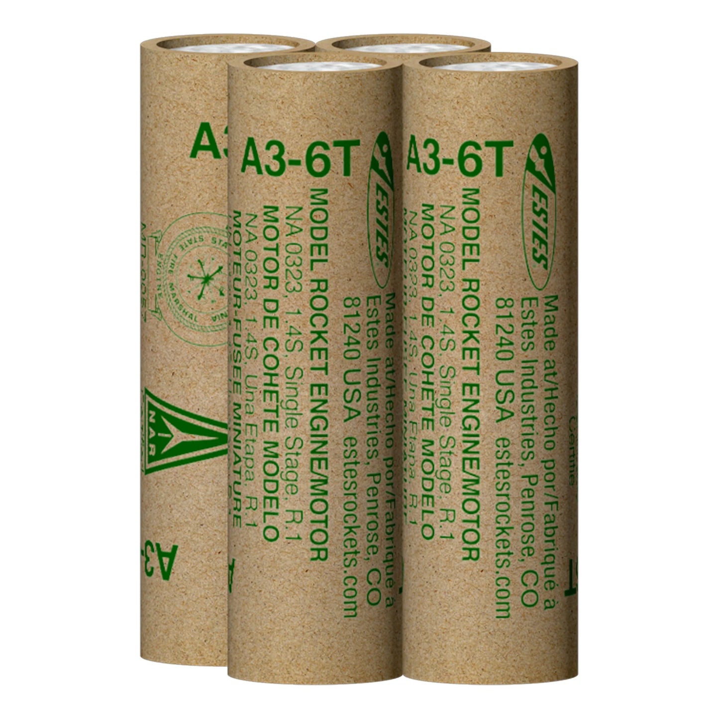 A3-6T 13mm Engines for Model Rockets (4) (EST10014)