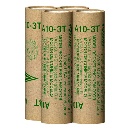 A10-3T 13mm Engines for Model Rockets (4) (EST10015)