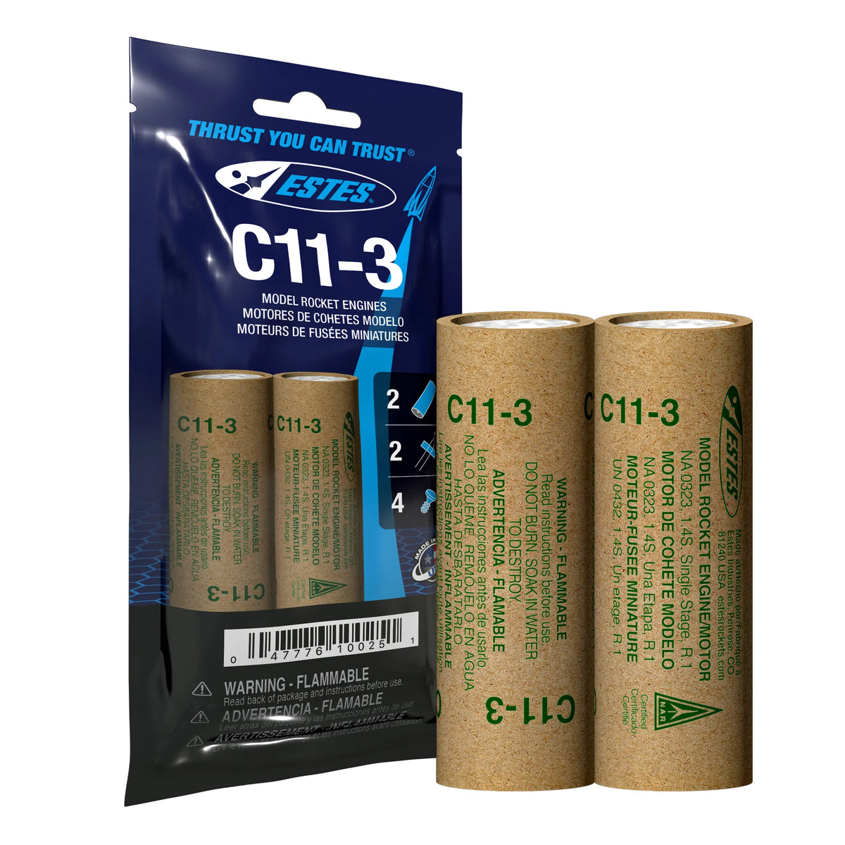 C11-3 Standard Engines for Model Rockets (2) (EST10025)