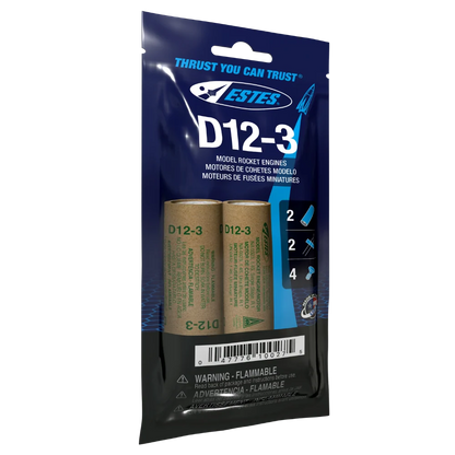 D12-3 Standard Engines for Model Rockets (2) (EST10027)