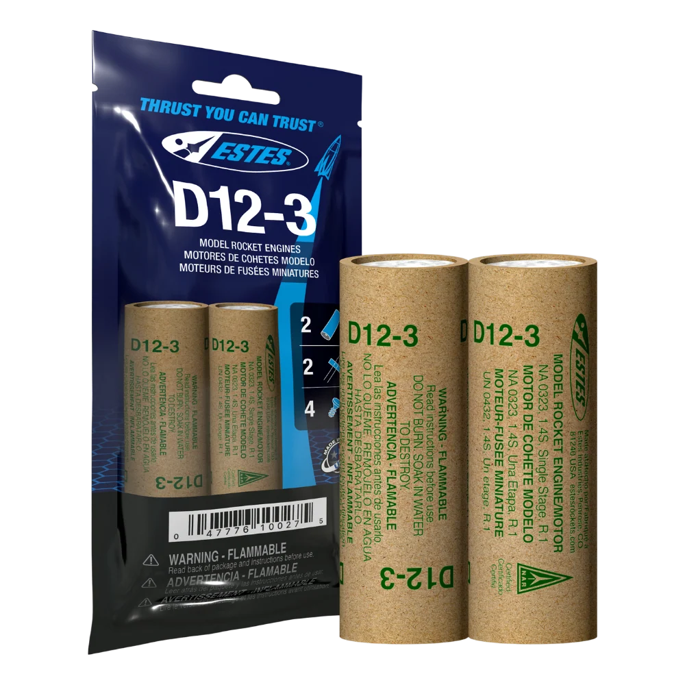 D12-3 Standard Engines for Model Rockets (2) (EST10027)