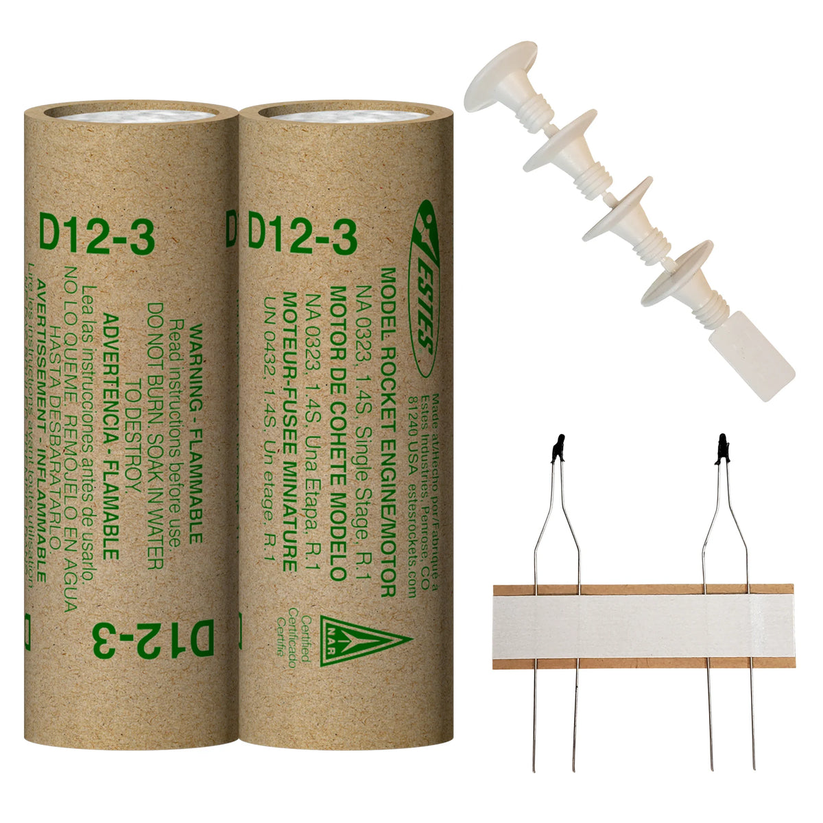 D12-3 Standard Engines for Model Rockets (2) (EST10027)