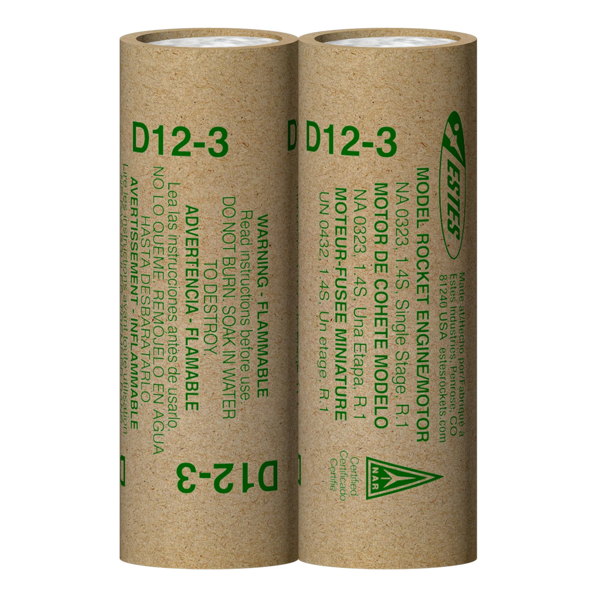D12-3 Standard Engines for Model Rockets (2) (EST10027)