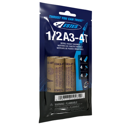 1/2A3-4T 13mm Engines for Model Rockets (4) (EST10035)