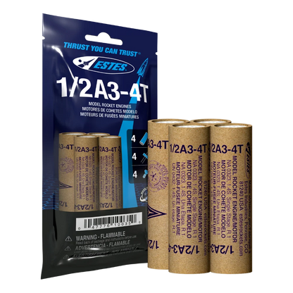 1/2A3-4T 13mm Engines for Model Rockets (4) (EST10035)