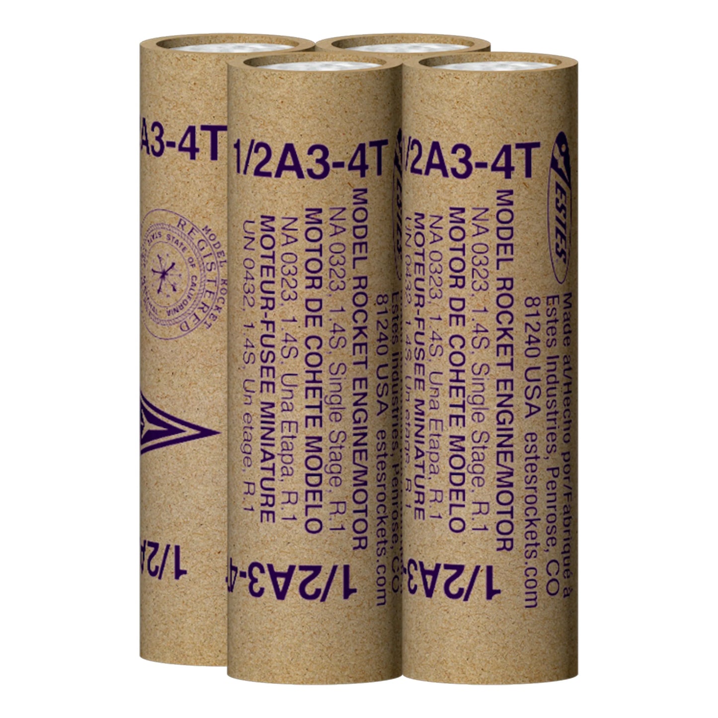 1/2A3-4T 13mm Engines for Model Rockets (4) (EST10035)