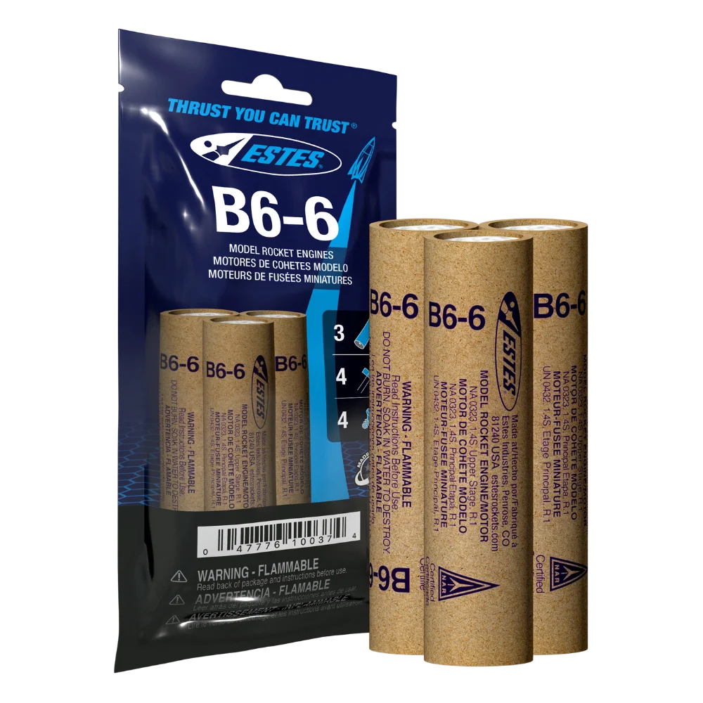 B6-6 Standard Engines for Model Rockets (3) (EST10037)