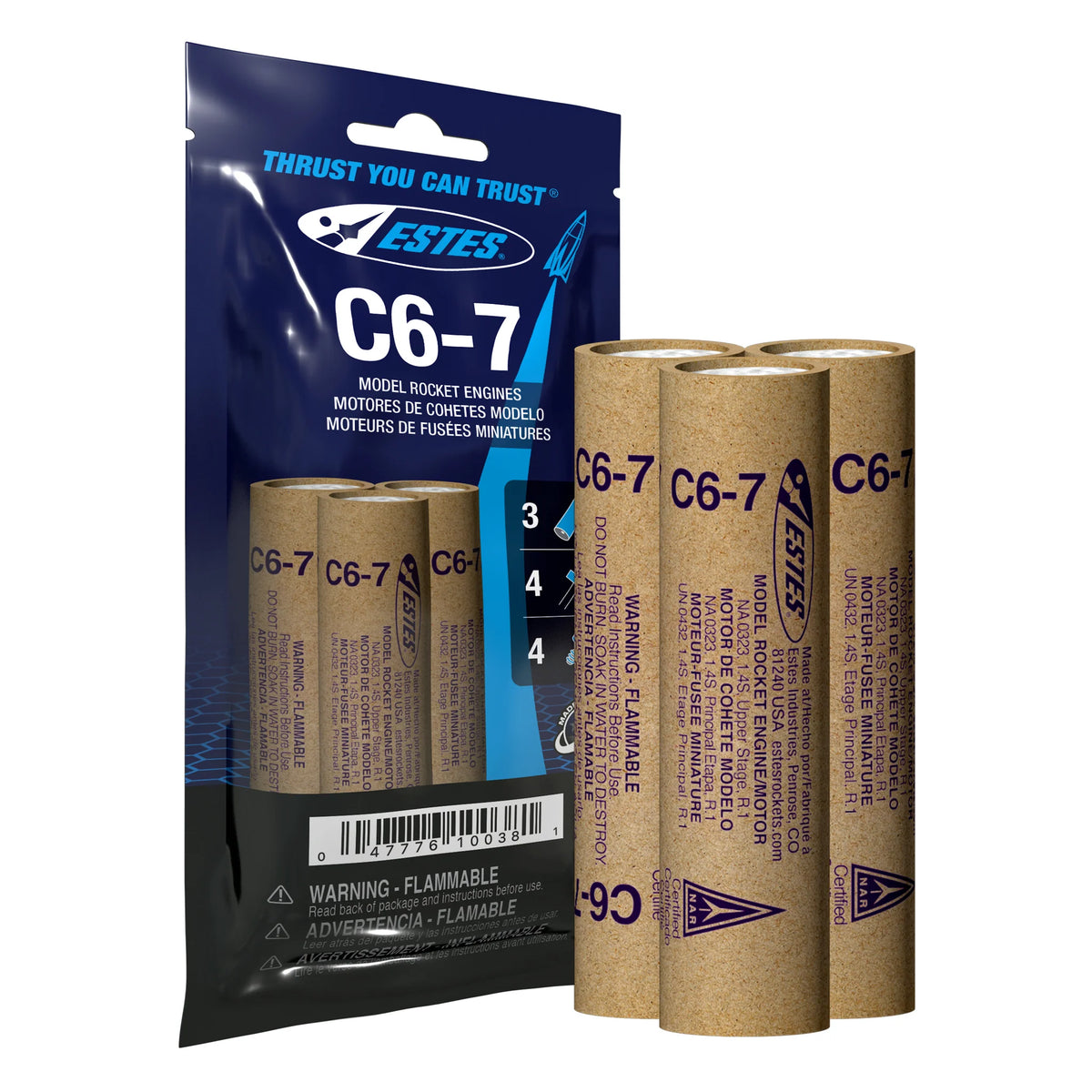 C6-7 Standard Engines for Model Rockets (3) (EST10038)