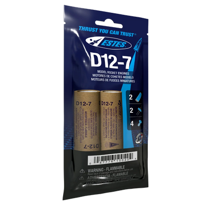 D12-7 Standard Engines for Model Rockets (2) (EST10040)