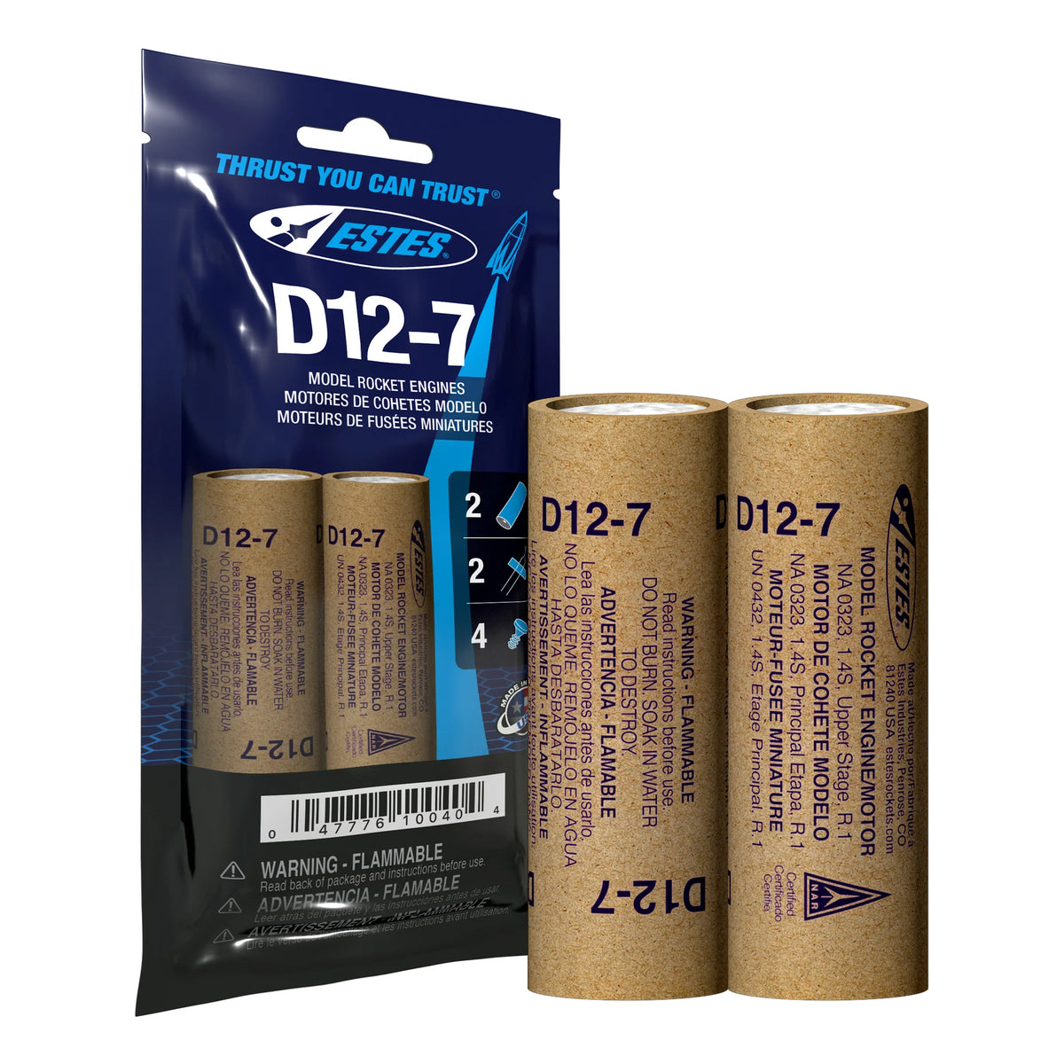 D12-7 Standard Engines for Model Rockets (2) (EST10040)