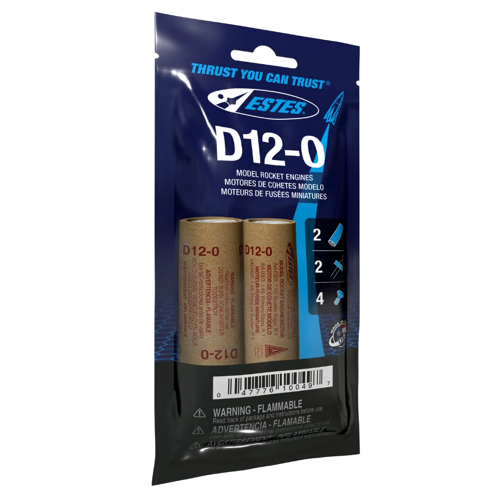 D12-0 Standard Engines for Model Rockets (3) (EST10049)