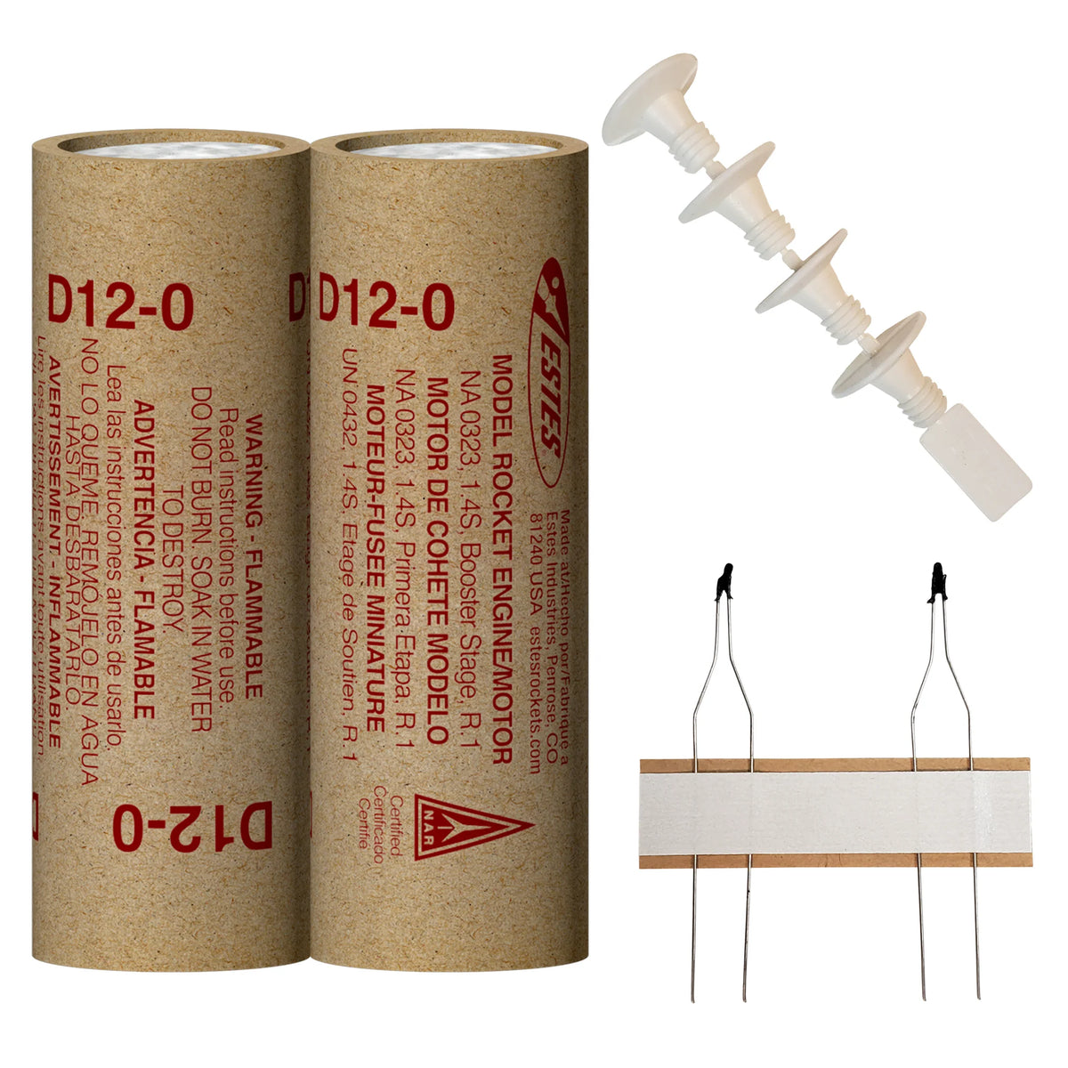 D12-0 Standard Engines for Model Rockets (3) (EST10049)